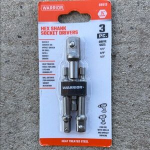 Warrior 3-Piece Hex Shank Socket Driver Set - Silver